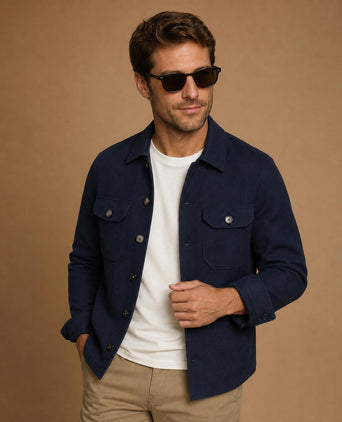 Button Vest Wolblend | Navy