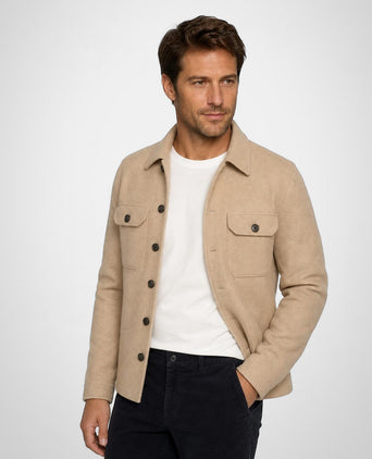 Button Vest Wolblend | Camel