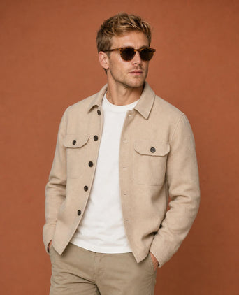 Button Vest Wolblend | Camel