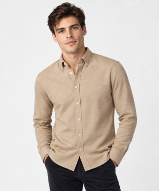 Stretch Piqué Shirt | Sand Stretch Piqué Shirt | Sand