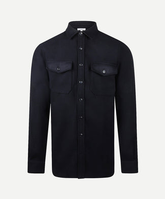 Wool Look Overshirt | Navy Wool Look Overshirt | Navy
