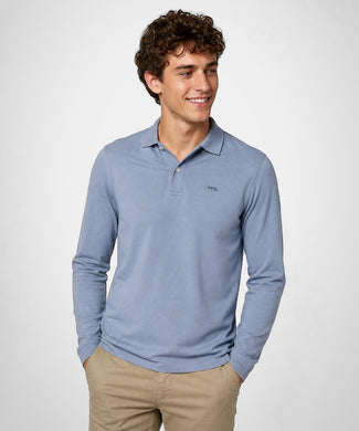 Classic Long Sleeve Polo | Chambray Blue Classic Long Sleeve Polo | Chambray Blue