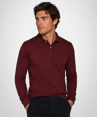 Classic Long Sleeve Polo | Burgundy Classic Long Sleeve Polo | Burgundy
