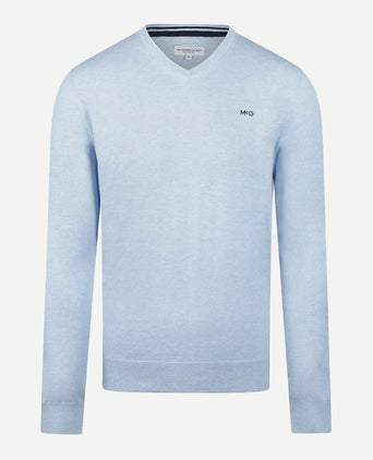 Sweater Cotton-Cashmere V-Neck | Light Blue