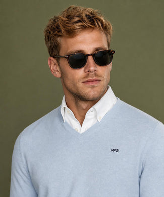 Sweater Cotton-Cashmere V-Neck | Light Blue Sweater Cotton-Cashmere V-Neck | Light Blue
