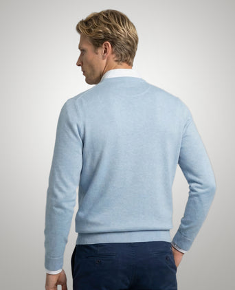 Sweater Cotton-Cashmere V-Neck | Light Blue