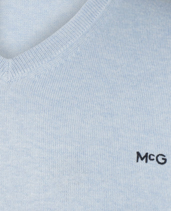 Sweater Cotton-Cashmere V-Neck | Light Blue