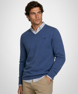 Sweater Cotton-Cashmere V-Neck | Vintage Blue Sweater Cotton-Cashmere V-Neck | Vintage Blue
