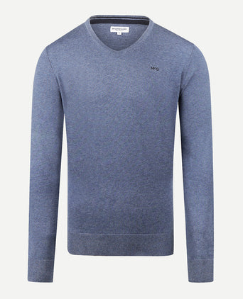 Sweater Cotton Merino V-Neck | Vintage Blue
