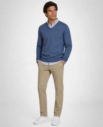 Sweater Cotton-Cashmere V-Neck | Vintage Blue