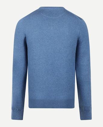 Trui Katoen-Kasjmier V-Hals | Vintage Blue