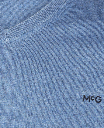 Trui Katoen-Kasjmier V-Hals | Vintage Blue