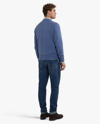 Sweater Cotton Merino V-Neck | Vintage Blue