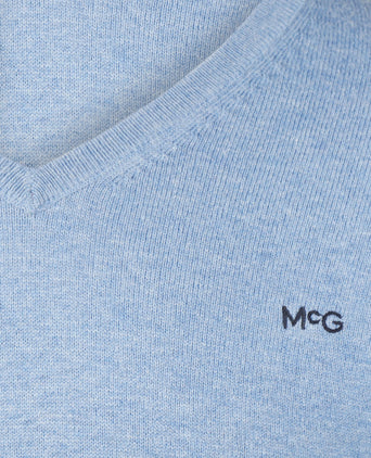 Sweater Cotton Merino V-Neck | Ice Blue