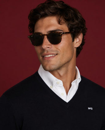 Sweater Cotton-Cashmere V-Neck | Navy