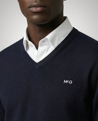 Sweater Cotton-Cashmere V-Neck | Navy