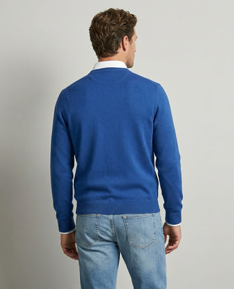 Sweater Cotton-Cashmere V-Neck | Cobalt