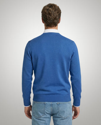Sweater Cotton-Cashmere V-Neck | Cobalt