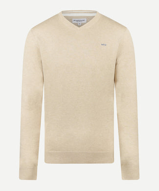 Sweater Cotton-Cashmere V-Neck | Sand Sweater Cotton-Cashmere V-Neck | Sand