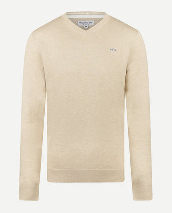 Sweater Cotton-Cashmere V-Neck | Sand