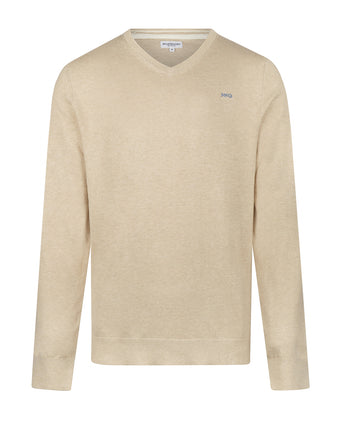 Sweater Cotton-Cashmere V-Neck | Sand