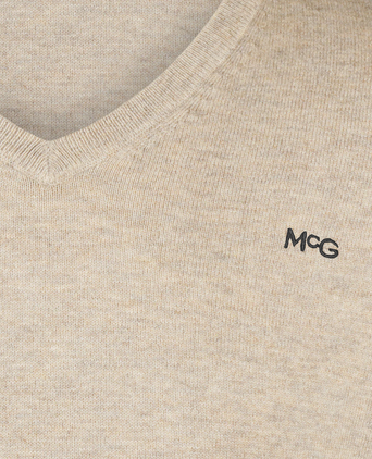 Sweater Cotton Merino V-Neck | Sand
