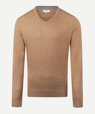 Trui Katoen Merino V-Hals | Walnut Trui Katoen Merino V-Hals | Walnut