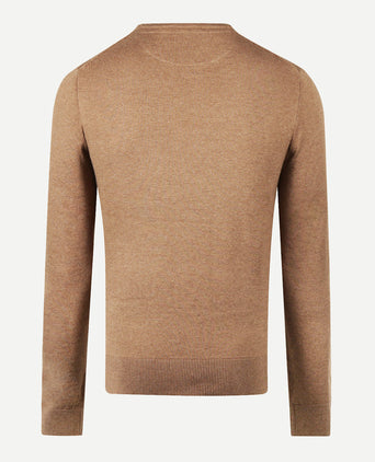 Trui Katoen-Kasjmier V-Hals | Walnut