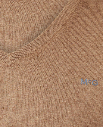 Trui Katoen-Kasjmier V-Hals | Walnut