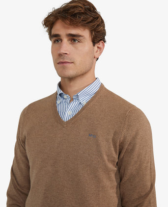 Sweater Cotton Merino V-Neck | Walnut