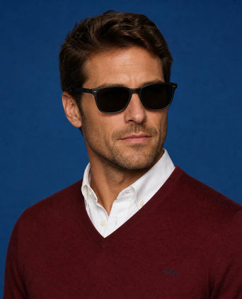 Cotton-Cashmere V-Neck Sweater | Burgundy