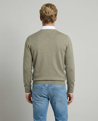 Sweater Cotton-Cashmere V-Neck | Light Olive