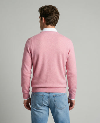 Sweater Cotton-Cashmere V-Neck | Light Pink
