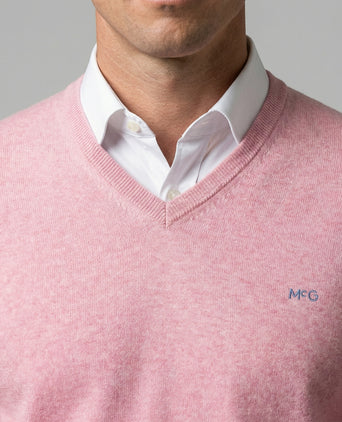 Sweater Cotton-Cashmere V-Neck | Light Pink