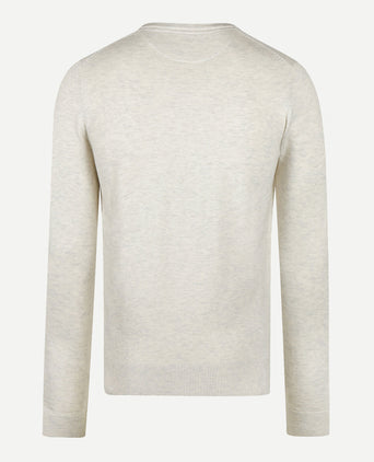Trui Katoen Merino V-Hals | Off White