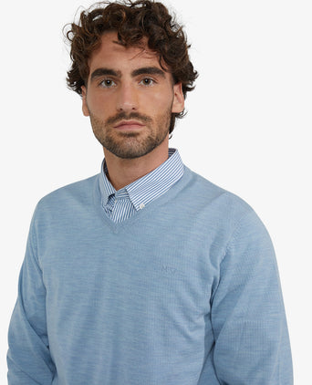 V-Neck Sweater Luxury Merino Wool | Light Blue