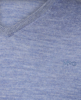 V-Neck Sweater Luxury Merino Wool | Vintage Blue