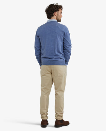 V-Neck Sweater Luxury Merino Wool | Vintage Blue