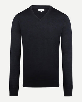 Sweater V-Neck Luxury Merino Wool | Navy