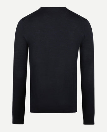 Sweater V-Neck Luxury Merino Wool | Navy