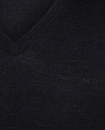 Sweater V-Neck Luxury Merino Wool | Navy
