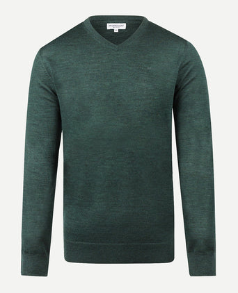 Sweater V-Neck Luxury Merino Wool | Winter Sage