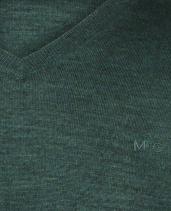 Sweater V-Neck Luxury Merino Wool | Winter Sage