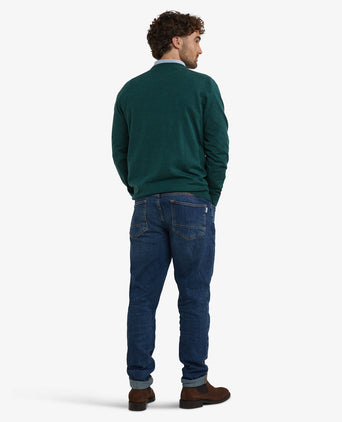 Sweater V-Neck Luxury Merino Wool | Winter Sage