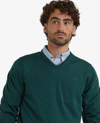 Sweater V-Neck Luxury Merino Wool | Winter Sage