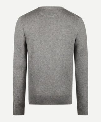 Cotton Merino Crew Neck Sweater | Medium Grey Melange Cotton Merino Crew Neck Sweater | Medium Grey Melange