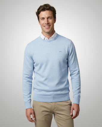 Sweater Cotton-Cashmere Round Neck | Light Blue