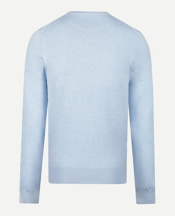 Sweater Cotton Cashmere Round Neck | Light Blue