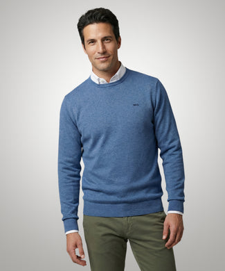 Sweater Cotton-Cashmere Round Neck | Vintage Blue Sweater Cotton-Cashmere Round Neck | Vintage Blue