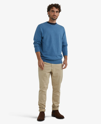 Trui Katoen-Kasjmier Ronde Hals | Worker Blue